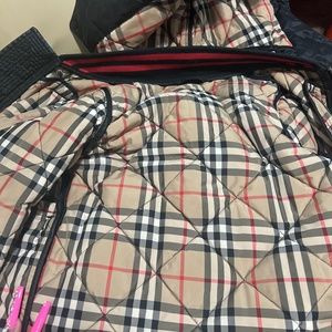 Burberry black jacket size 4 with hoodie you could take on nd off